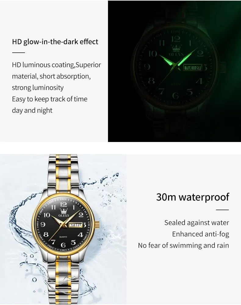 corral strand verbal Watches Date and Day,Ladies Watches with Silver Gold Stainless Steel,Elegent Female for Small Wrist Watch(White/Black/Blue/Gold Face) OLEVS Women 