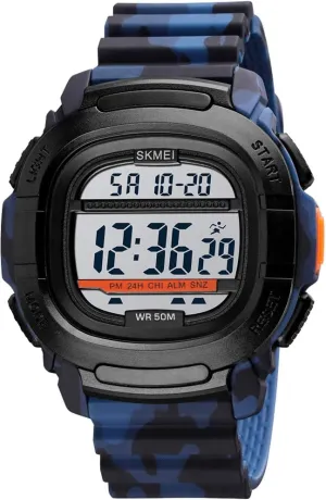 Count Down Gosasa Men's Camo Sport Digital Watch, Outdoor Electronic industrialization sociology Army Watch, Silicone Strap,Waterproof 50M, Luminous, Stopwatch, 