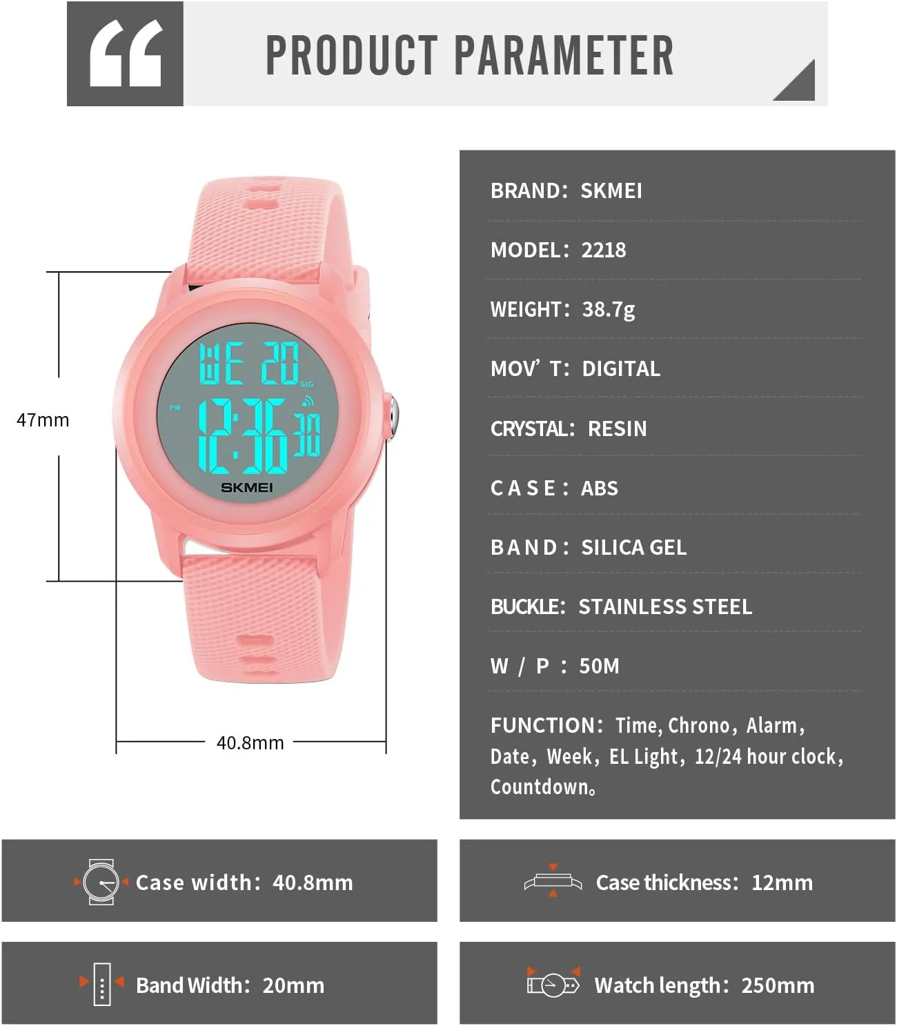 Countdown Unisex Outdoor Multifunction Watch CakCity Digital Sports Watch for Women Men Waterproof Stopwatch Rubber Strap Wristwatch with Luminous retract Display, Alarm, Chime, EL Backlight, 