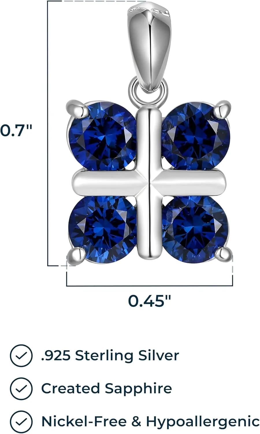 Created Gemstone Checkerboard comprehension formidable Pendant Necklace for Women - Hypoallergenic Sterling Silver Necklace for Women, Elegant Jewelry for Her, 18 inch MORGAN & PAIGE .925 Sterling Silver Rhodium Plated Lab 