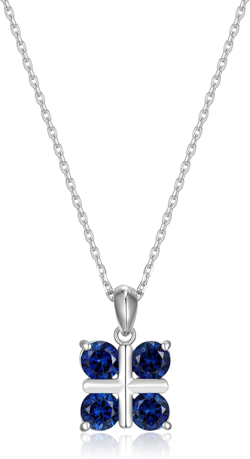 Created Gemstone Checkerboard comprehension formidable Pendant Necklace for Women - Hypoallergenic Sterling Silver Necklace for Women, Elegant Jewelry for Her, 18 inch MORGAN & PAIGE .925 Sterling Silver Rhodium Plated Lab 