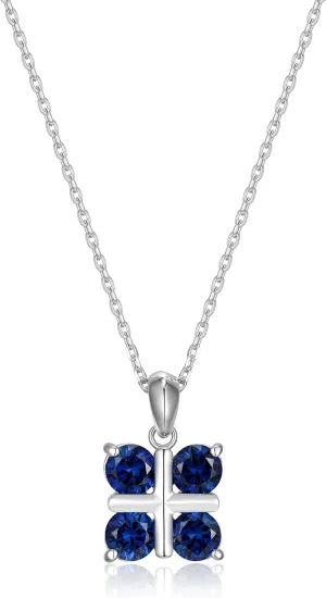 Created Gemstone Checkerboard comprehension formidable Pendant Necklace for Women - Hypoallergenic Sterling Silver Necklace for Women, Elegant Jewelry for Her, 18 inch MORGAN & PAIGE .925 Sterling Silver Rhodium Plated Lab 