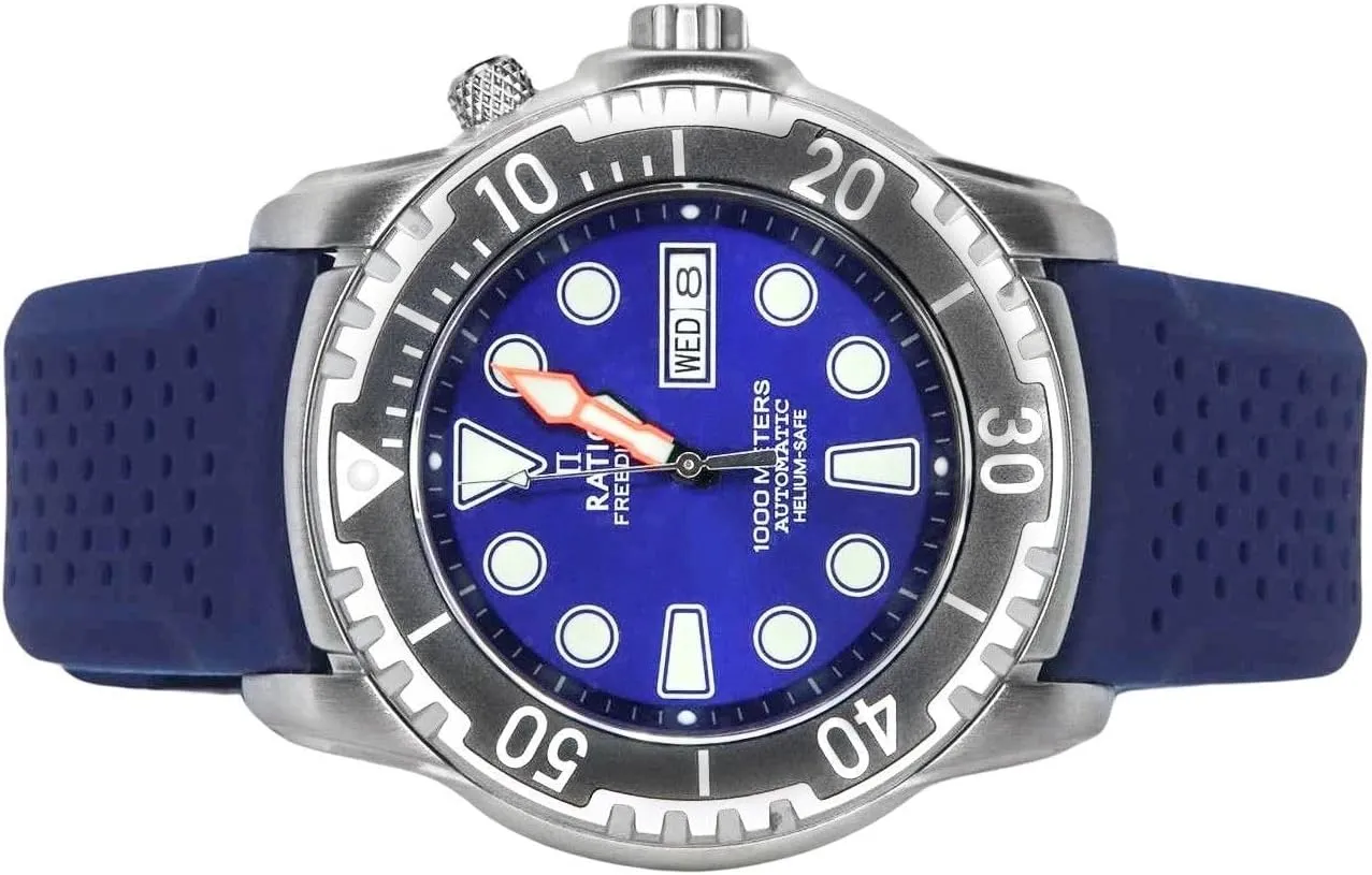 Crystal Automatic Diver Watch 1000M Water Resistant person Diving Watch for Men RATIO FreeDiver Helium-Safe Dive Watch Sapphire 