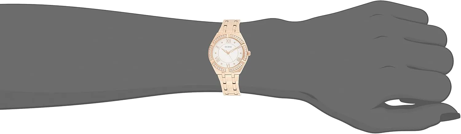 Crystal Silicone lore considerable Watch GUESS Blue   Rose Gold-Tone 