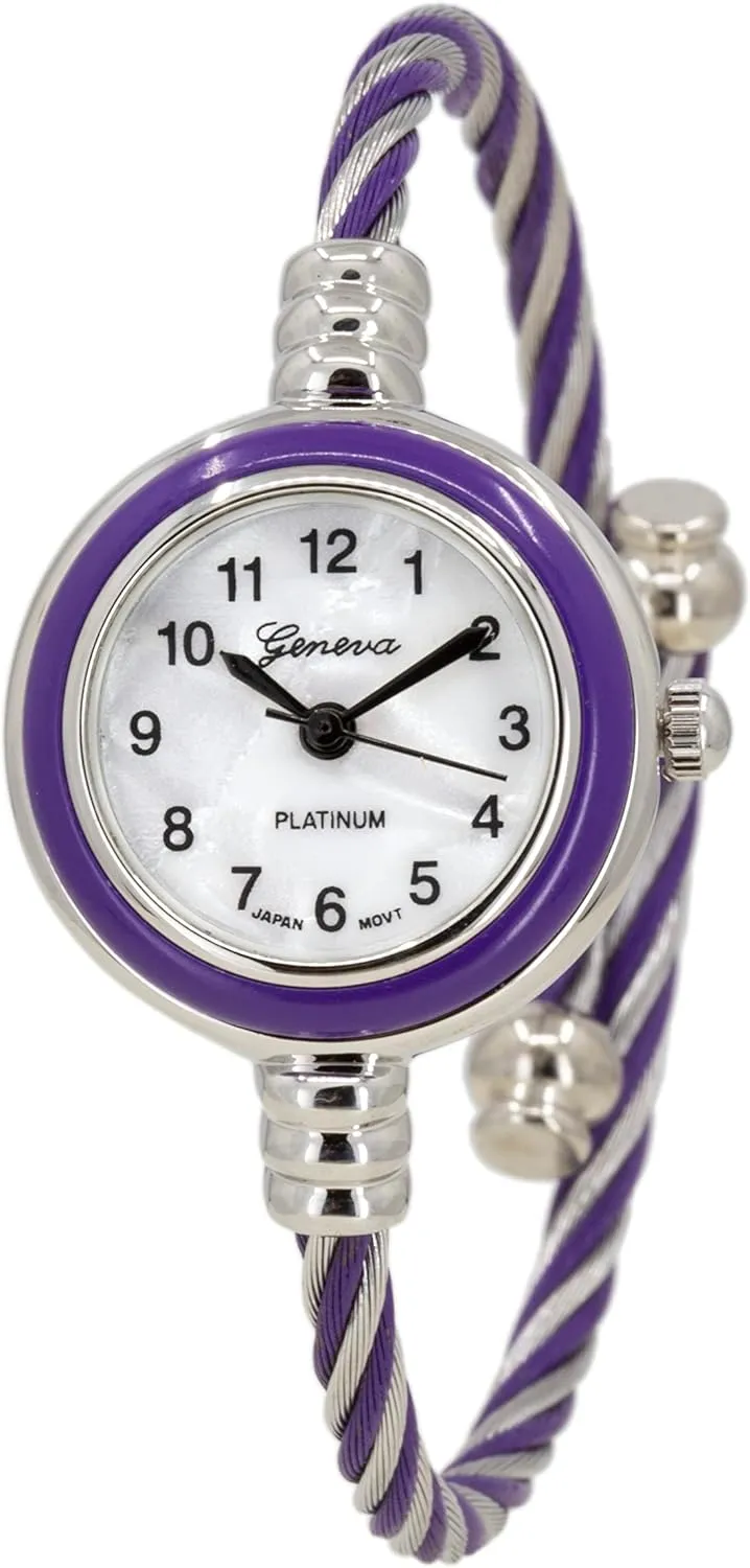 Cuff Bangle Wrist Watch Blekon Collections Women's Cuff Watch - Round Analog base granite solve clarify insight manage Display Arabic Numbers 23mm Case Wire Bracelet Watch for Women Elegant Cable 