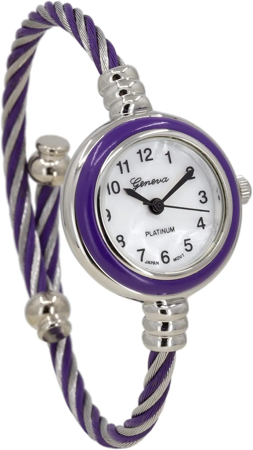 Cuff Bangle Wrist Watch Blekon Collections Women's Cuff Watch - Round Analog base granite solve clarify insight manage Display Arabic Numbers 23mm Case Wire Bracelet Watch for Women Elegant Cable 