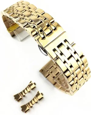 curved butterfly buckle strap seven bead stainless impregnate pottery wit Hollywood clog watchband steel solid dual interface flat and 