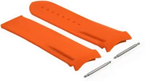 Curved End Orange Ewatchparts ancestry delectable adamant 22mm Rubber Diver Watch Band Strap Compatible With Omega Seamaster Planet Ocean 