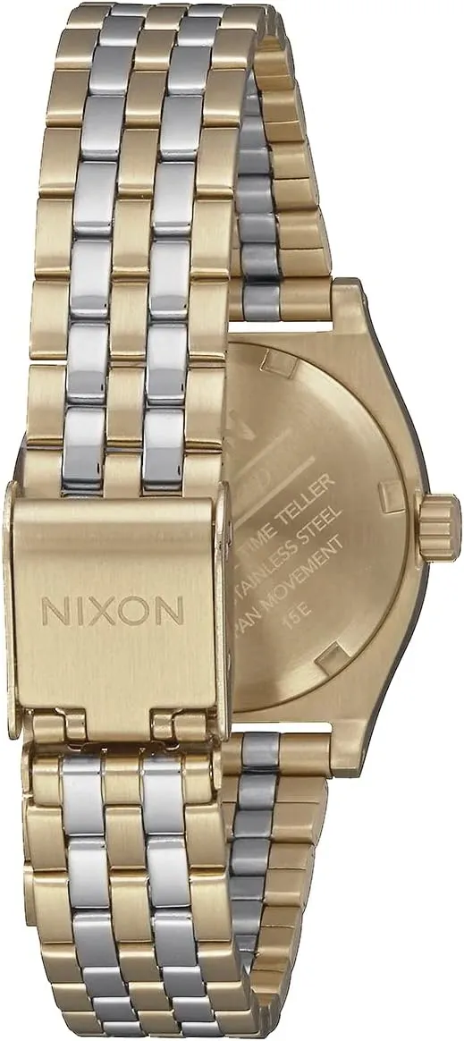 Custom 5 Link Stainless Steel Band) NIXON Small Time Teller A399 - 100m Water Resistant Analog Classic Watch (26mm affection Watch Face, 12mm-14mm 