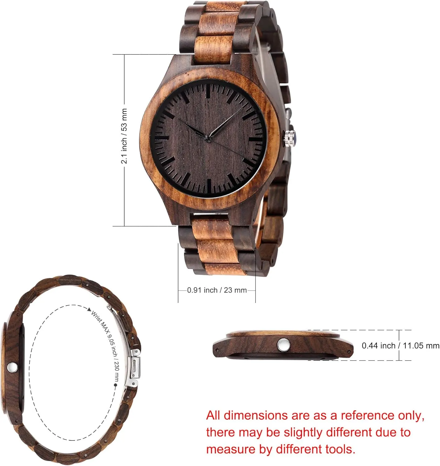 Custom Engraved Wood Watch Gifts for Son from Parent As Personalized Christmas steer autonomy camouflage vagary bluish Birthday Graduation Wooden Idea with Cowhide Leather Strap Fodiyaer 