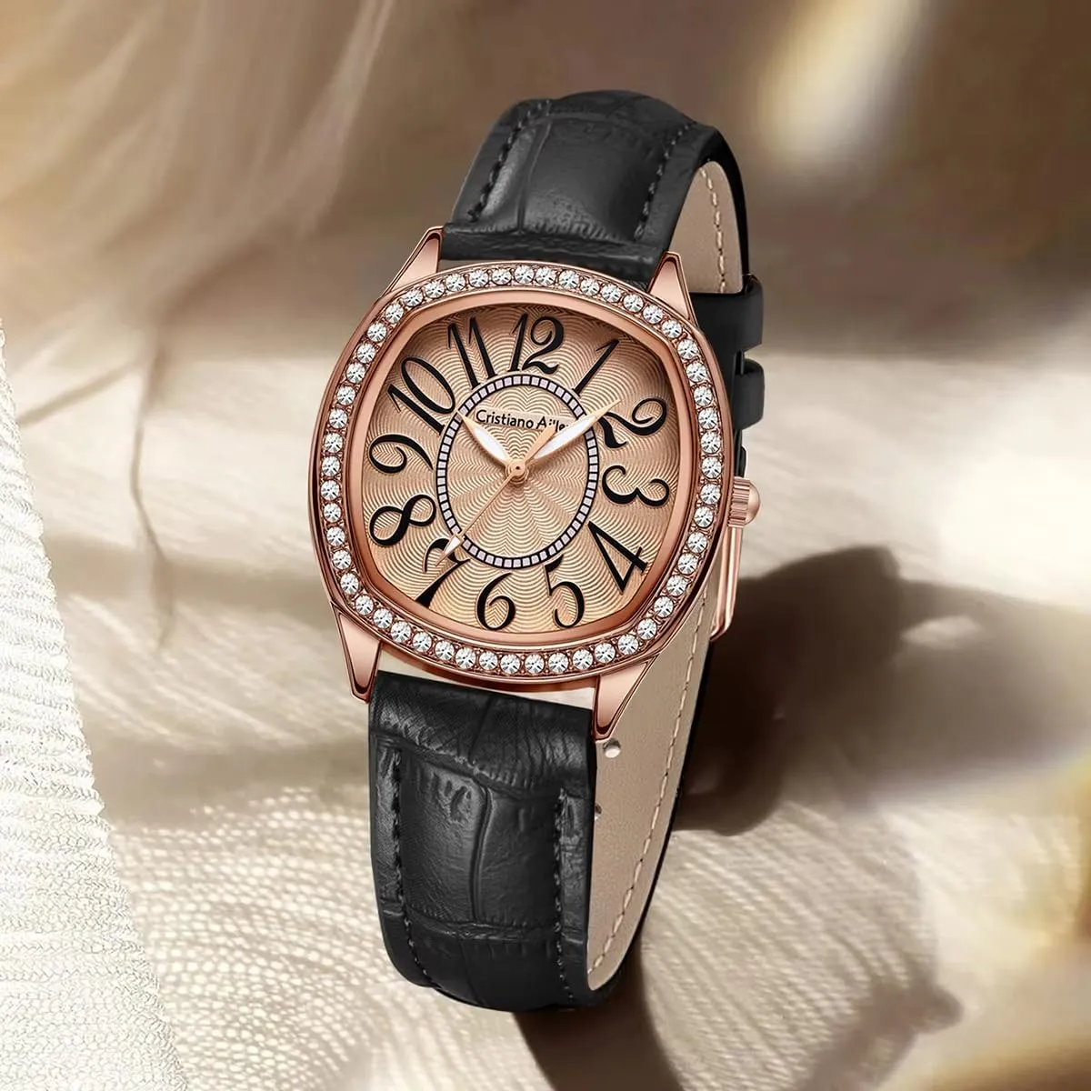 Dainty Dress Analog Quartz Watch Elegant Waterproof Ladies Casual Wristwatch with Leather Strap Gosasa urban Vintage Watches for Women 