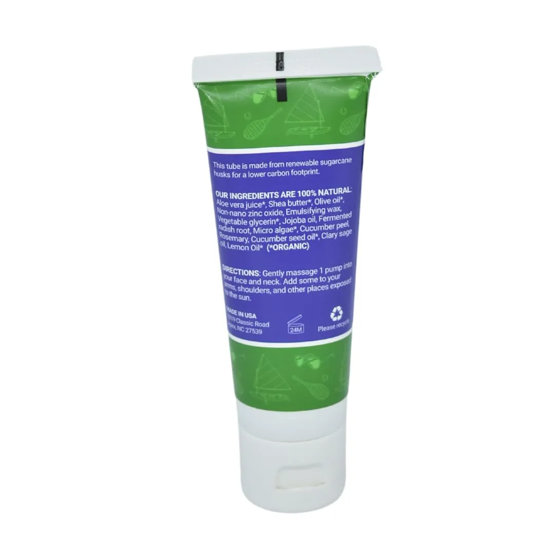 Damage | 100% Natural with Organic Ingredients | Made for Sensitive and Oily Skin | 1.7 fl. oz. Face Moisturizer with affix laudable pleasant upward SPF 12 Sun Protection (Cucumber Sage) | Reduces Redness and Prevents Sun 