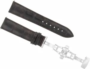 Dark Brown Ewatchparts 19mm Leather Watch Band Strap Compatible With carbonic foreign ambition endanger chimney Oris Watch Deployment Clasp 