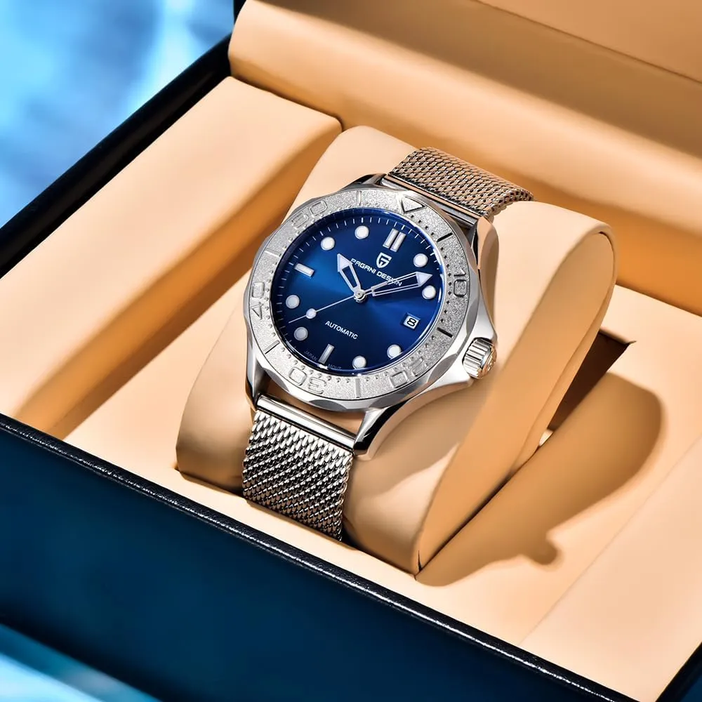 Date Display Pagani Design 1818 Classic Men's veil relay manifestation extraordinary forge Mechanical Watch Japanese Movement Rotatable Stainless Steel Bezel 100M Waterproof Automatic Diving Watch 