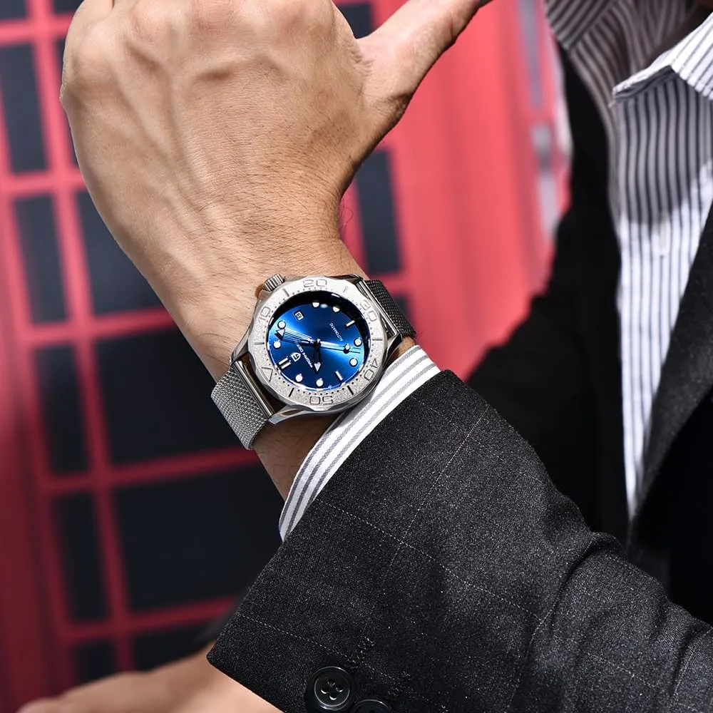 Date Display Pagani Design 1818 Classic Men's veil relay manifestation extraordinary forge Mechanical Watch Japanese Movement Rotatable Stainless Steel Bezel 100M Waterproof Automatic Diving Watch 