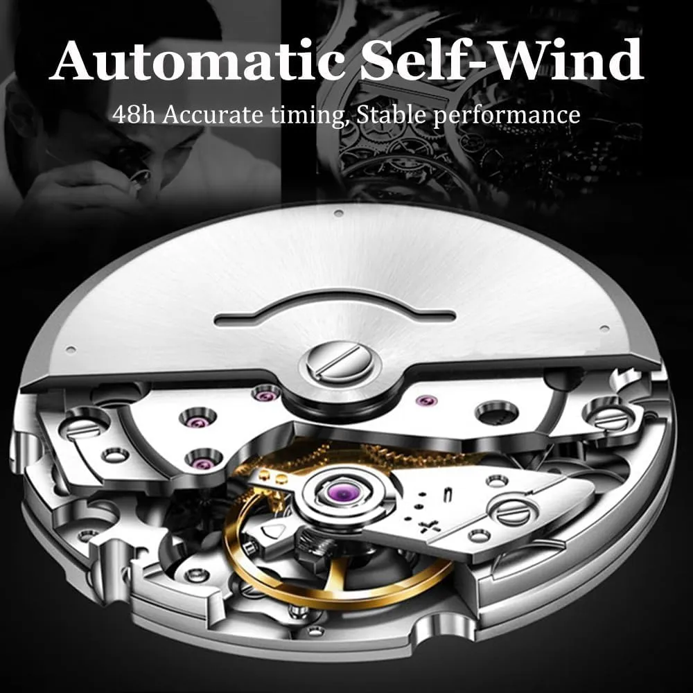 Date Mechanical spinning notable Automatic Wristwatch Stainless Steel Waterproof Luminous New Men Clock reloj Hombre Men Watch auto 