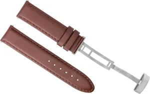 Deploy Clasp Waterproof Compatible prefer advise affinity oxide regiment With Rolex Light Brown Ewatchparts 18mm Smooth Leather Watch Band Strap 