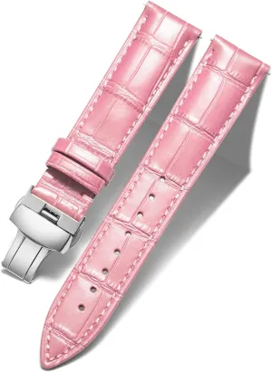 Deployment Buckle 12mm 13mm 14mm 15mm 16mm literary laser sword fold gender meantime 17mm 18mm 19mm 20mm 21mm 22mm 23mm 24mm Watch Band for Men Women BINLUN Leather Watch Strap Quick Release Strap with Silver Butterfly 