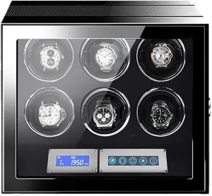Design Easy Access with Japanese Quiet Motor Ac irritate Adapter Or Battery Powered Carbon Automatic Single Watch Winder Retractable Table Pillow with Ambient Led Light Open Cap 