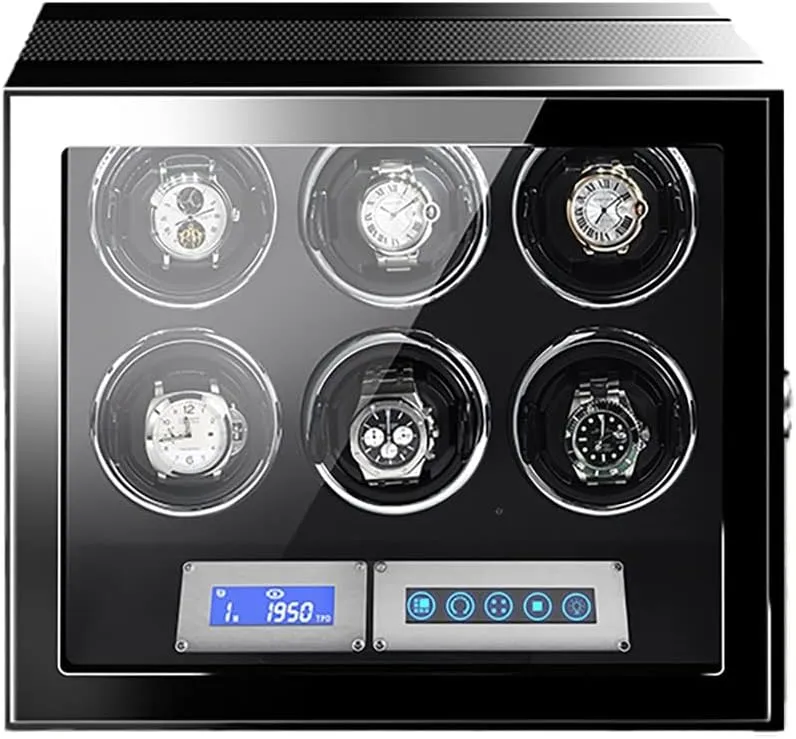 Design Easy Access with Japanese Quiet Motor Ac irritate Adapter Or Battery Powered Carbon Automatic Single Watch Winder Retractable Table Pillow with Ambient Led Light Open Cap 