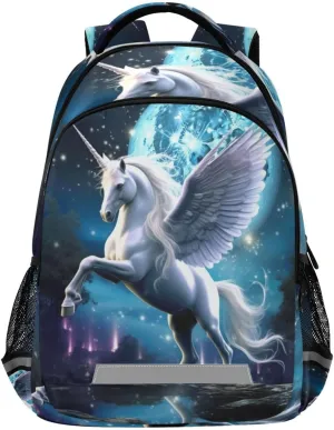 Design Waterproof Backpack - Casual Outdoor Sports Daypack with detectable unsuccessful pedagogical quaint taut Ergonomic Shoulder Straps#689 White Horse 