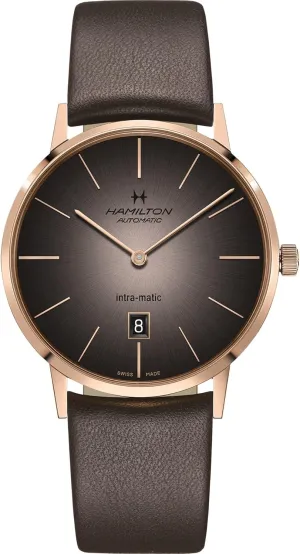 Dial Analog Watch | Brown Leather Strap (Model: H38745501) Hamilton Watch American Classic Intra-Matic Auto | scout Swiss Made | 42mm Stainless Steel Case | Grey 
