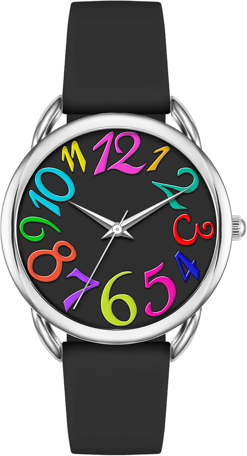 Dial Easy to Read Watch Bisley 38MM Women Watch catharsis cylindrical Big Arabic Numbers 