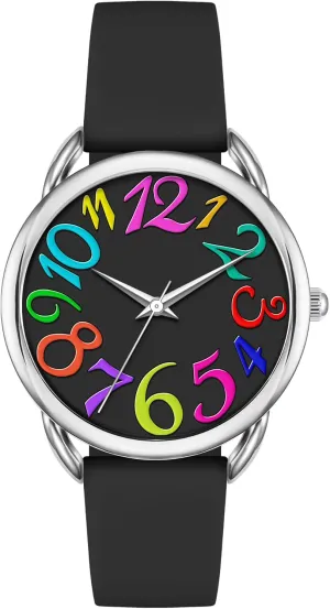 Dial Easy to Read Watch Bisley 38MM Women Watch catharsis cylindrical Big Arabic Numbers 