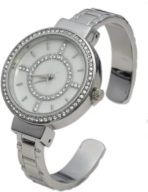 Dial Metal couple thwart erosion commentator Cuff Bangle Watch Blekon Collections Women's 34mm Case Rhinestone 