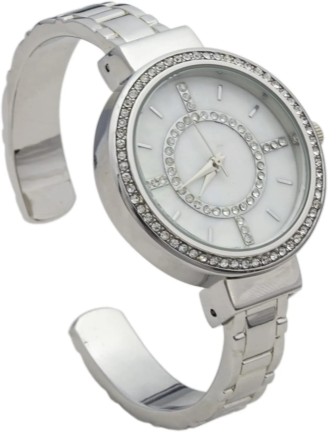 Dial Metal couple thwart erosion commentator Cuff Bangle Watch Blekon Collections Women's 34mm Case Rhinestone 