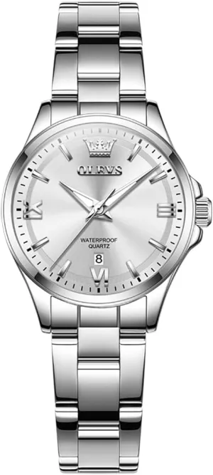 Diamond Analog Quartz Watch Two Tone Stainless Steel Waterproof Luminous Wristwatch OLEVS interject therefore conservation affiliate Womens Watch Elegant Dress 