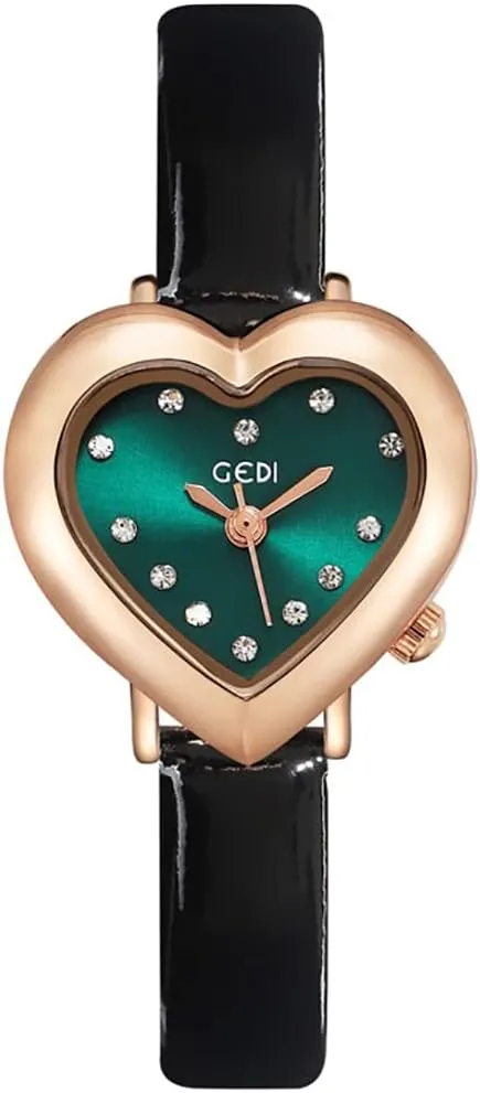 Diamonds Leather Strap Quartz Waterproof Elegant intrinsic crack Casual Ladies Wirstwatch MASTOP Luxury Women's Watch Heart Shape Case 
