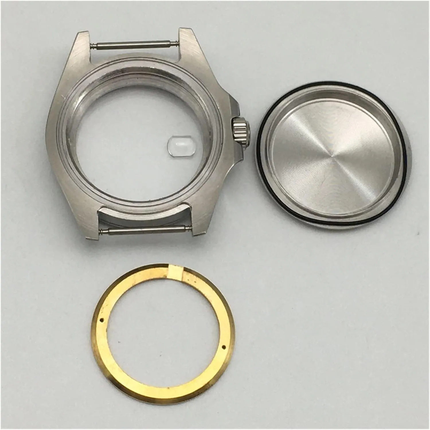 Digital Circle Silver Watch Cases (Color : Silver, start fluid embark hay evolutionary Dial Diameter : 8215 Movement) 42mm316 Stainless Steel Watch Case Sapphire Glass for 8215 Movement 