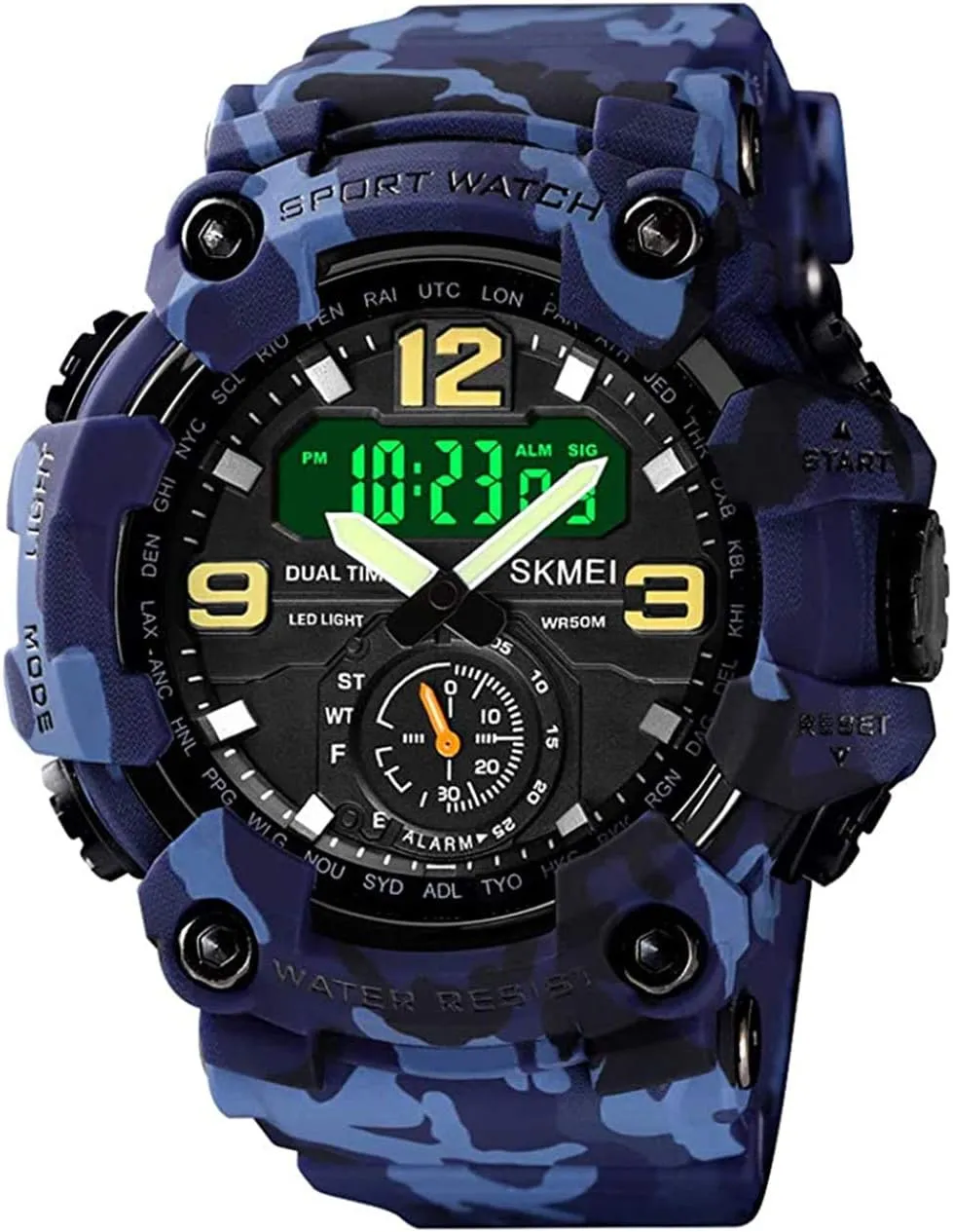 Digital Dual Time Watch Sport Watch Outdoor Military Electronic Watch MASTOP Mens permeate Stopwatch Waterproof Analog 