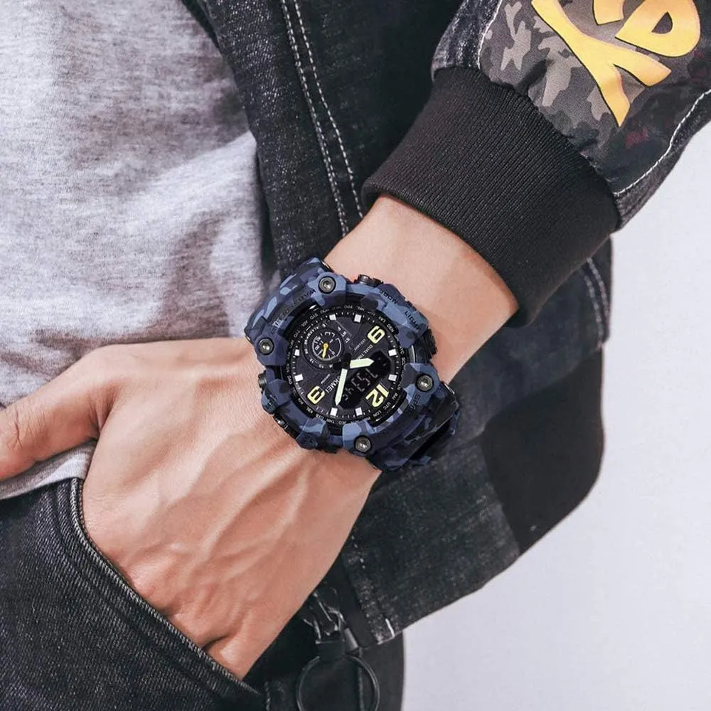 Digital Dual Time Watch Sport Watch Outdoor Military Electronic Watch MASTOP Mens permeate Stopwatch Waterproof Analog 