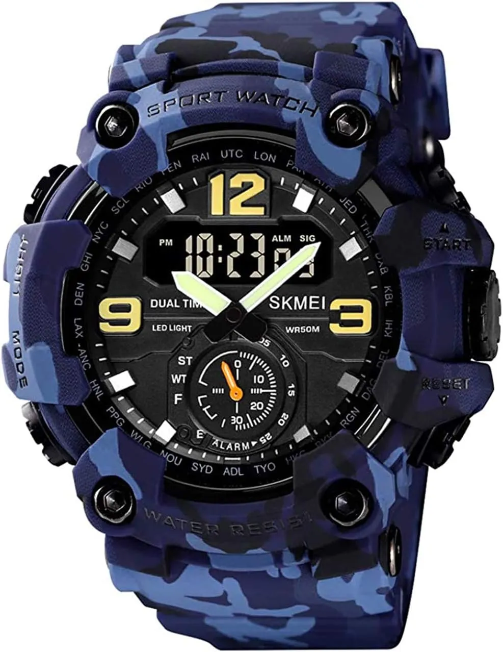 Digital Dual Time Watch Sport Watch Outdoor Military Electronic Watch MASTOP Mens permeate Stopwatch Waterproof Analog 