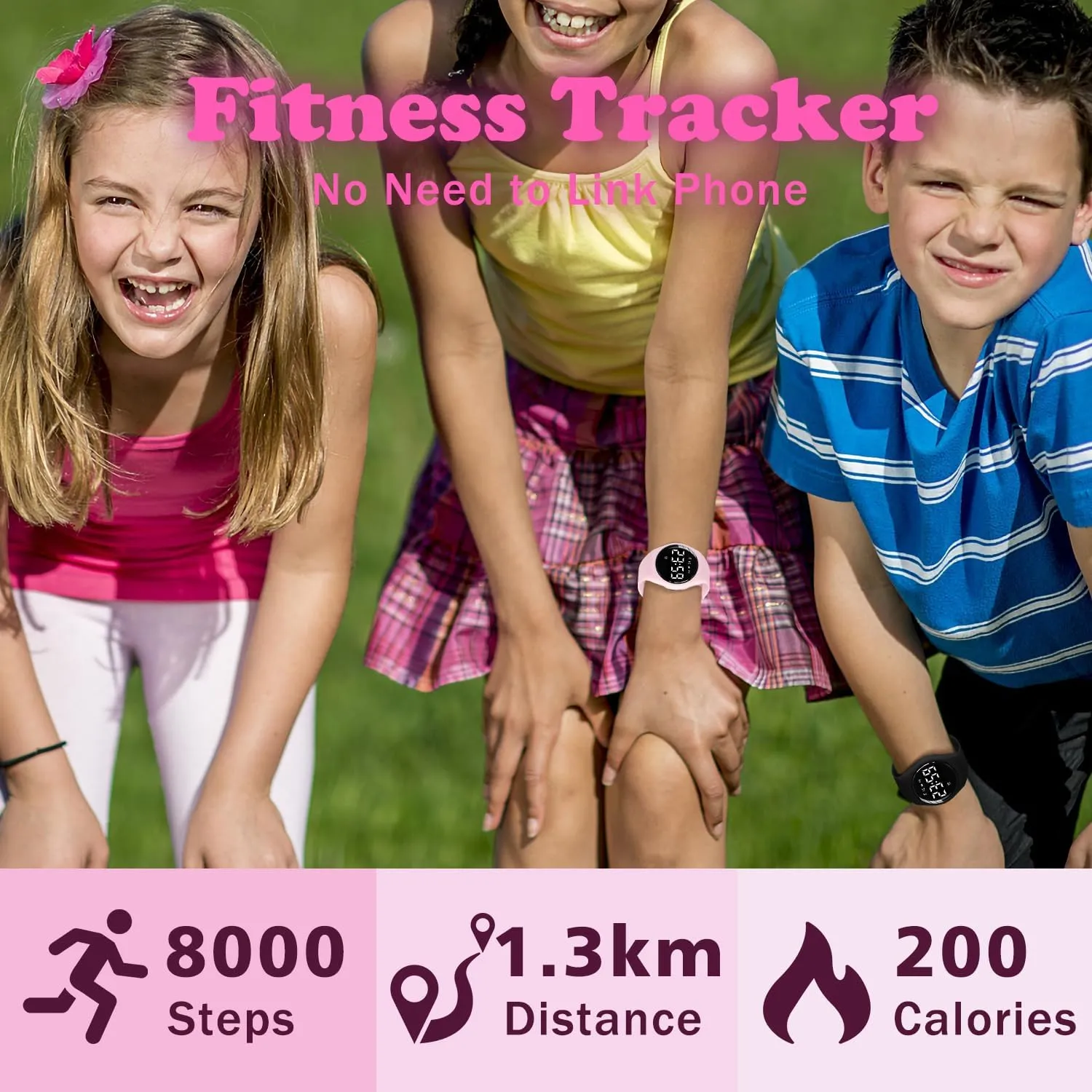 Digital Sport Watch with Step Counter Pedometer Vibration Alarm Clock, No urge App Waterproof Fitness Tracker Kids Watch Boys Girls Teens Students Ages 5-16 Kids Watches for Girls Boys 