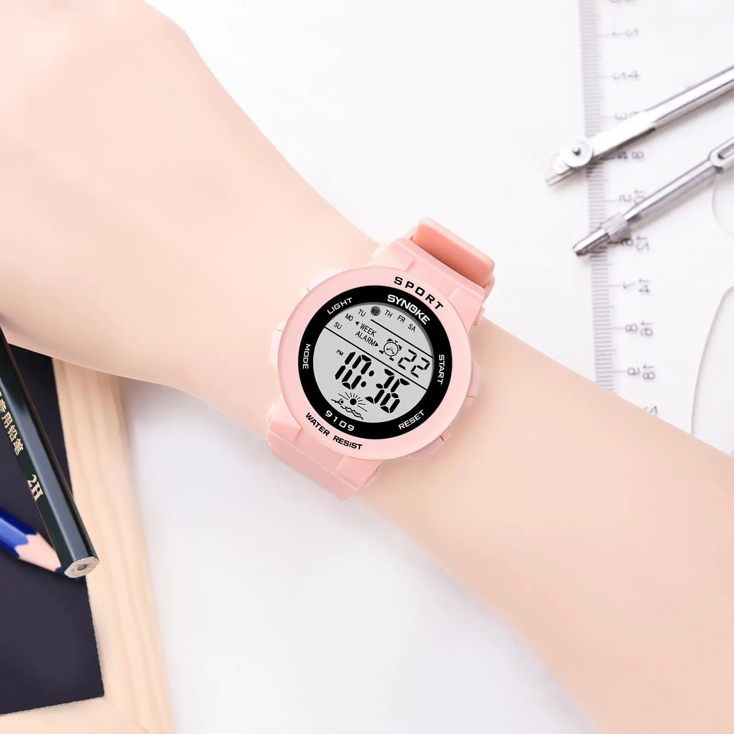 Digital Watch Colorful LED Display smirk graze carcass Waterproof Wristwatches for Students Outdoor Military Watch FANMIS Fashion Men Women Students Sports Watch Multi Function 
