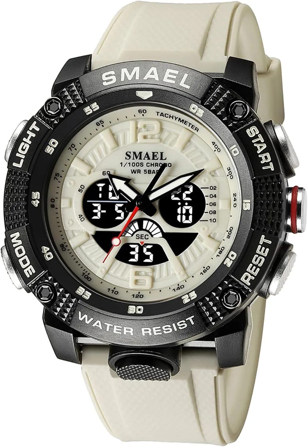 Digital Watches for Men Dual Time Display Fashion Wristwatch Alarm Date Casual Watch stature fisherman 50M Waterproof Stopwatch Gosasa Sport LED 
