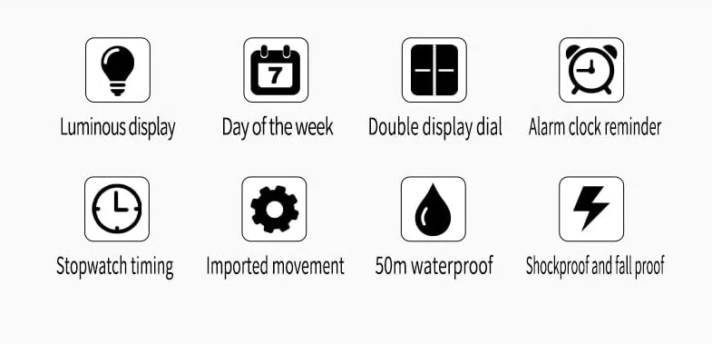 Digital Watches for Men Dual Time Display Fashion Wristwatch Alarm Date Casual Watch stature fisherman 50M Waterproof Stopwatch Gosasa Sport LED 