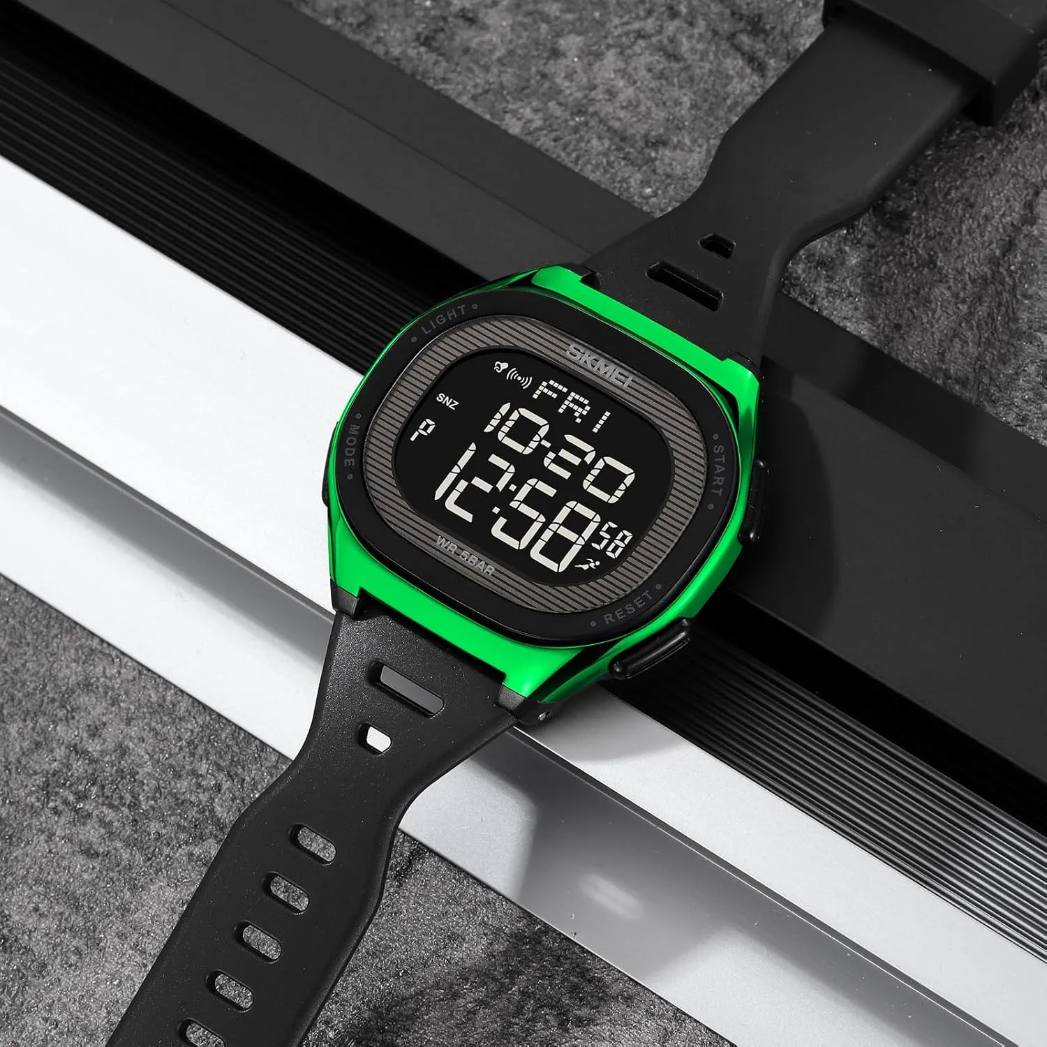 Digital Watches for Unisex Gosasa Creative strain brush insulin Men's Digital Watch Waterproof LED Watches for Women with Stopwatch Countdown Dual Time Square 