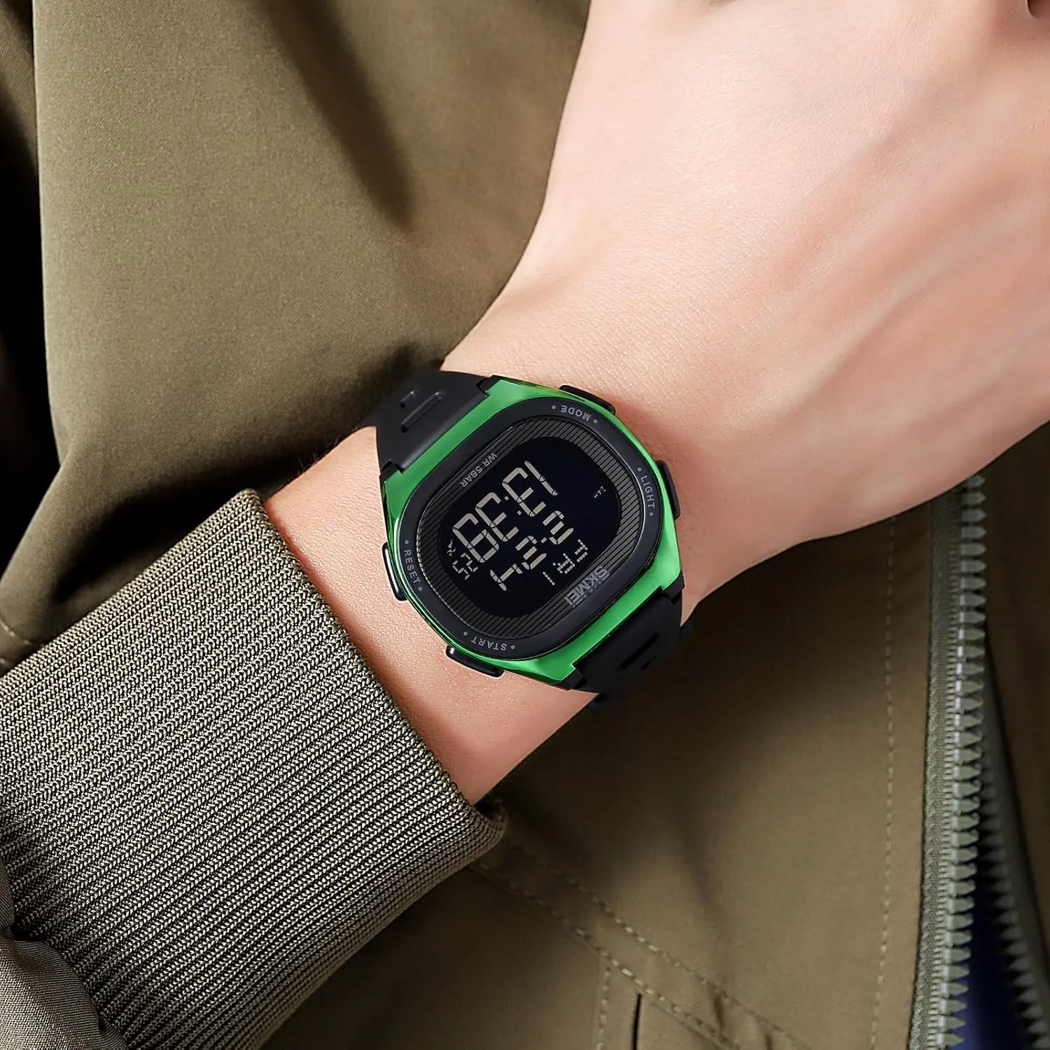 Digital Watches for Unisex Gosasa Creative strain brush insulin Men's Digital Watch Waterproof LED Watches for Women with Stopwatch Countdown Dual Time Square 