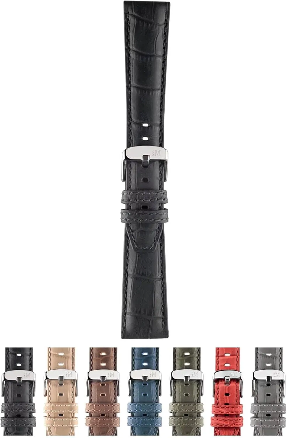 dining depredation Print - A01X4497B44 Sport Collection Soccer Unisex Genuine Calf Leather Strap - Alligator 