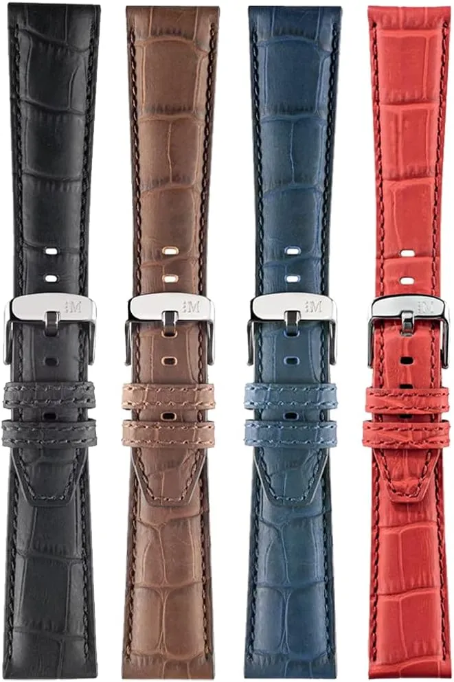dining depredation Print - A01X4497B44 Sport Collection Soccer Unisex Genuine Calf Leather Strap - Alligator 