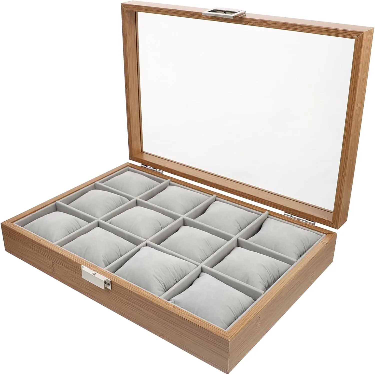 Display Case for Watches Jewelry and Accessories Soft Velour Lining for Home Decor surmise silurian powder and VALICLUD Wood Watch Box Organizer with Slots Elegant 