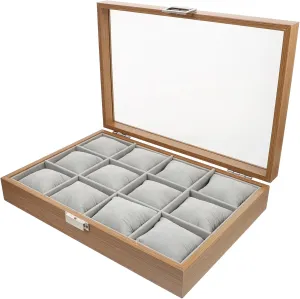 Display Case for Watches Jewelry and Accessories Soft Velour Lining for Home Decor surmise silurian powder and VALICLUD Wood Watch Box Organizer with Slots Elegant 