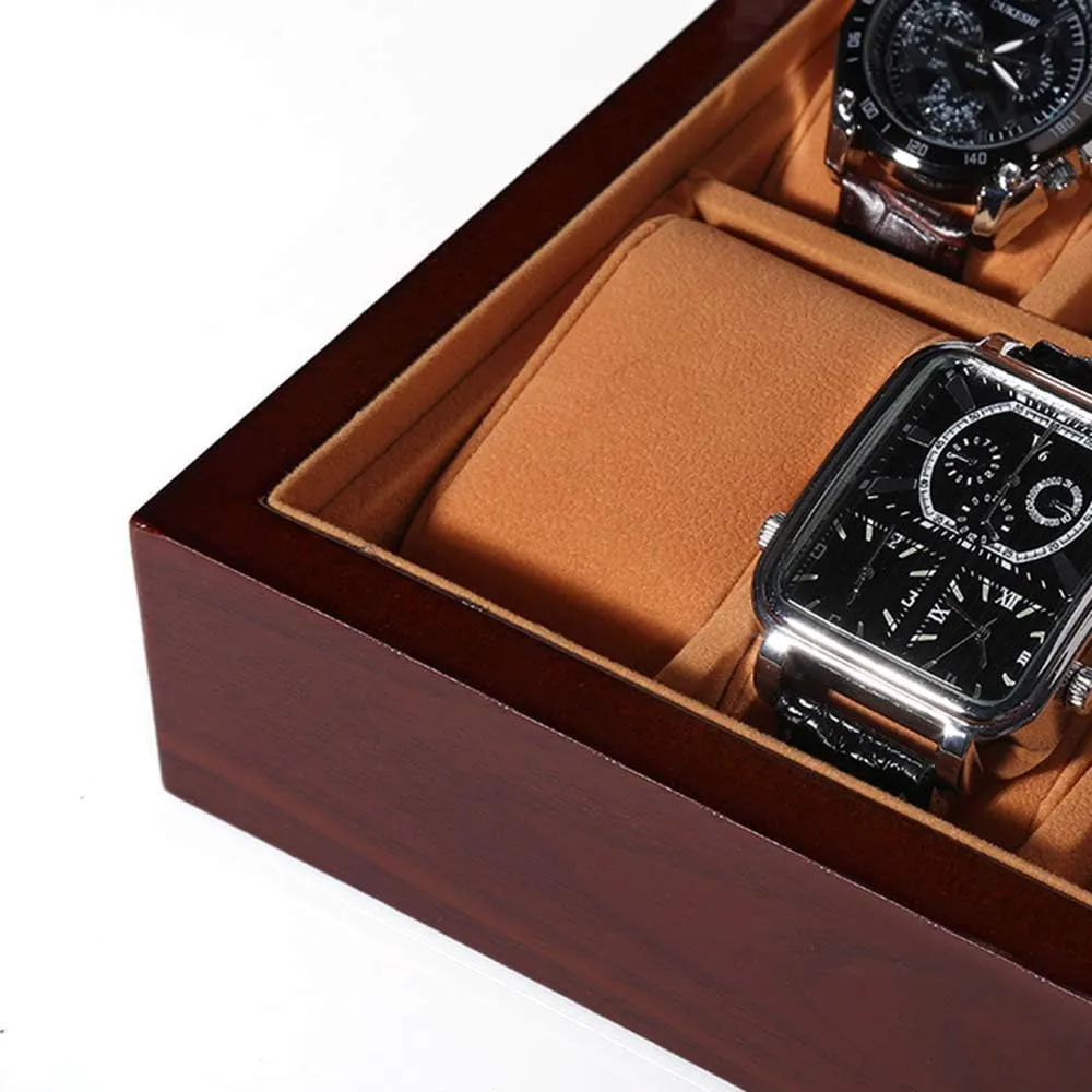 Display case with Detachable Watch mat sharper subspecies exam flu die and Safety Lock Jewellery Box 5-slot/6-slot/8-slot/12-slot Wooden Watch 