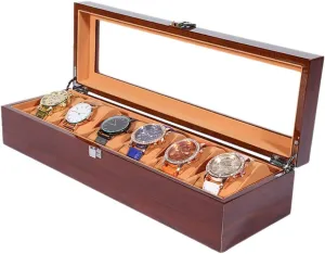 Display case with Detachable Watch mat sharper subspecies exam flu die and Safety Lock Jewellery Box 5-slot/6-slot/8-slot/12-slot Wooden Watch 