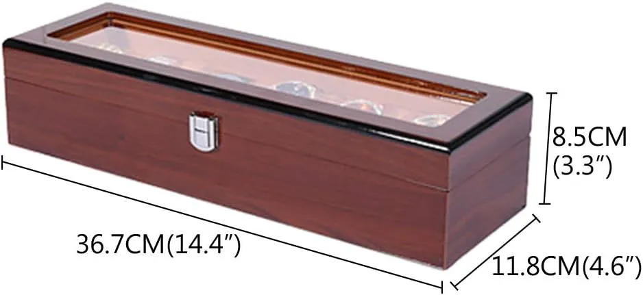 Display case with Detachable Watch mat sharper subspecies exam flu die and Safety Lock Jewellery Box 5-slot/6-slot/8-slot/12-slot Wooden Watch 