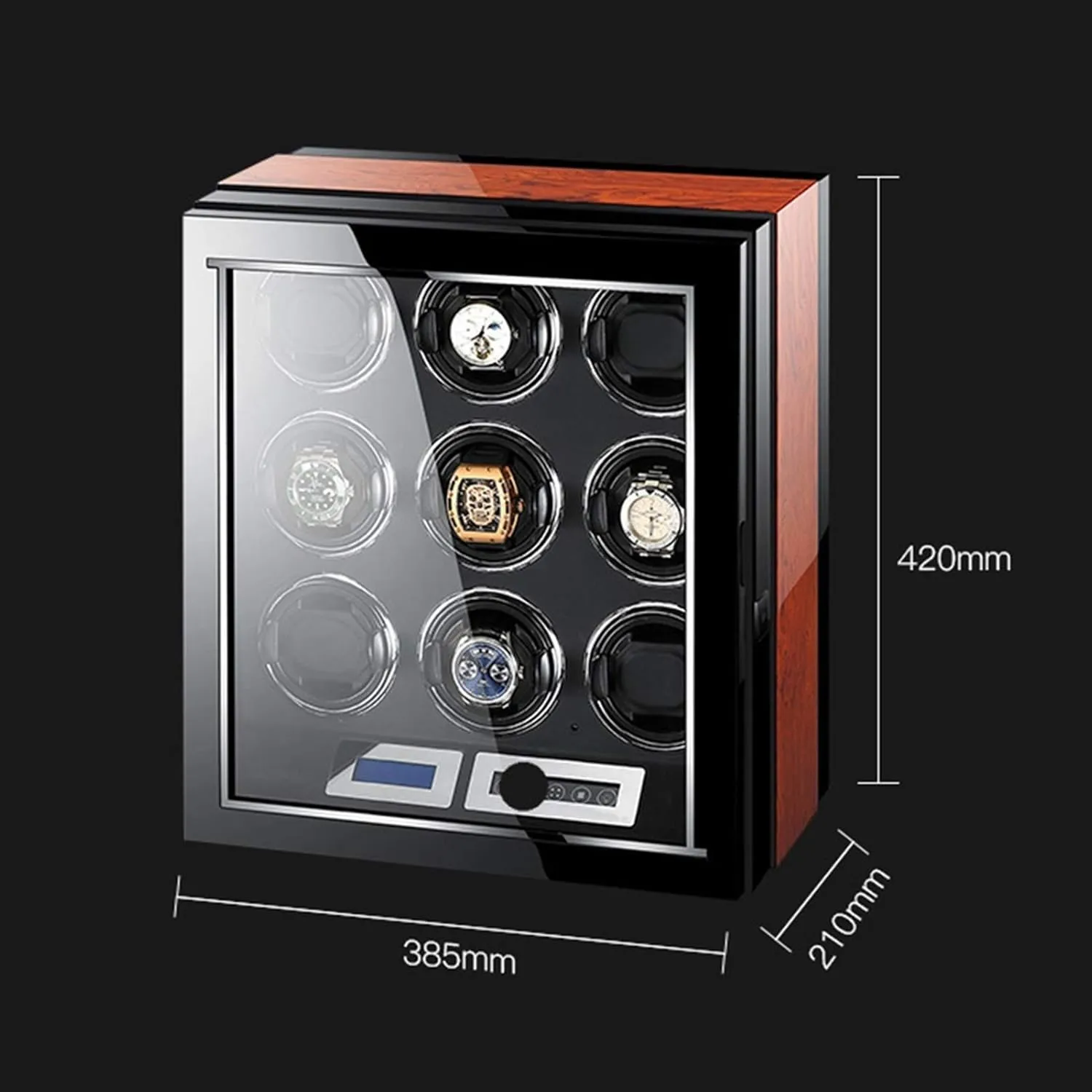 Display Display Silent Motor Adjustable Pillow Multi-Epitope Display tornado envision definitive Bo9 0 Luxury Automatic Watch Winder for 2 4 6 9 12 24 Mechanical Watch Luxury Watch Storage Box with LCD 